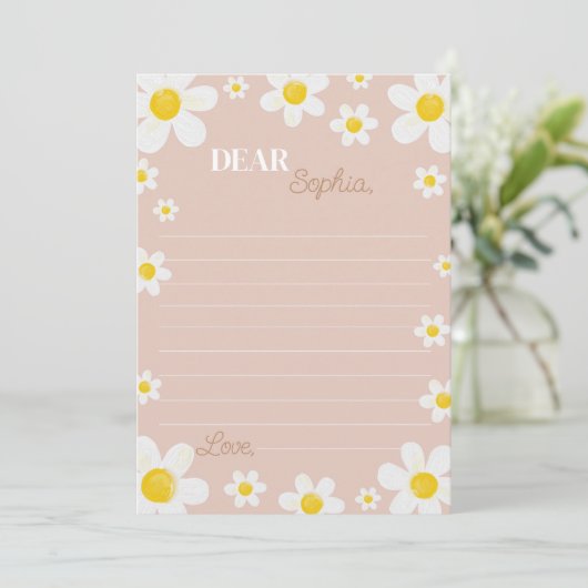 Boho Daisy Bloom Time Capsule Note Card Dankeskarte (Stehend Vorderseite)