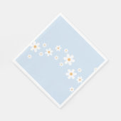 Boho Daisy Blue Baby Shower Serviette (Ecke)