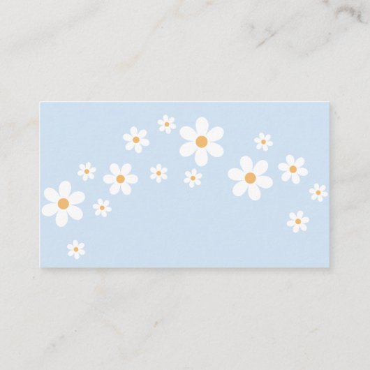 Boho daisy Blue Blumenspielkarte Begleitkarte (Rückseite)