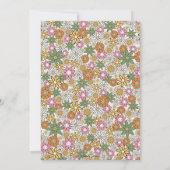 Boho Daisy Blume 70er Groovy Floral Einladung (Rückseite)