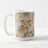 Boho Daisy Blume 70er Groovy Floral Kaffeetasse (Links)