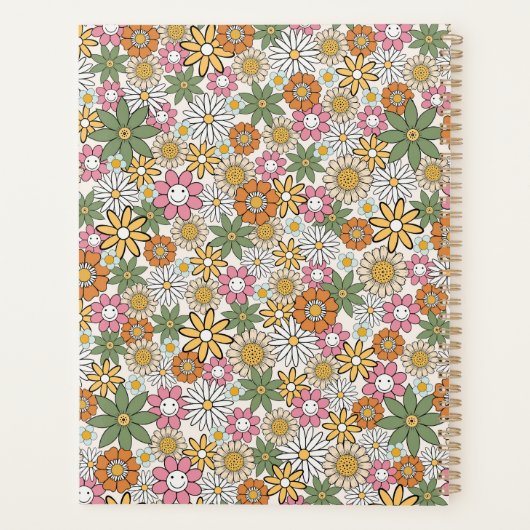 Boho Daisy Blume 70er Groovy Floral Planer (Rückseite)