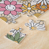 Boho Daisy Blume 70er Groovy Floral Puzzle (Seite)