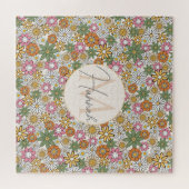Boho Daisy Blume 70er Groovy Floral Puzzle (Horizontal)