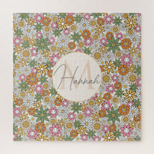Boho Daisy Blume 70er Groovy Floral Puzzle