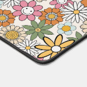 Boho Daisy Blume 70er Groovy Floral Schreibtischunterlage (Ecke)