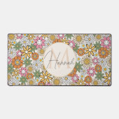 Boho Daisy Blume 70er Groovy Floral Schreibtischunterlage (Vorderseite)