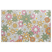 Boho Daisy Blume 70er Groovy Floral Stoff (Fat Quarter (45,7 x 55,9 cm))