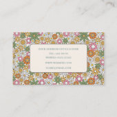 Boho Daisy Blume 70er Groovy Floral Visitenkarte (Rückseite)