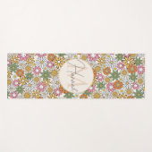 Boho Daisy Blume 70er Groovy Floral Yogamatte (Vorderseite (Horizontal))