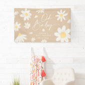 Boho Daisy Blume Baby Showbanner Banner (Insitu)