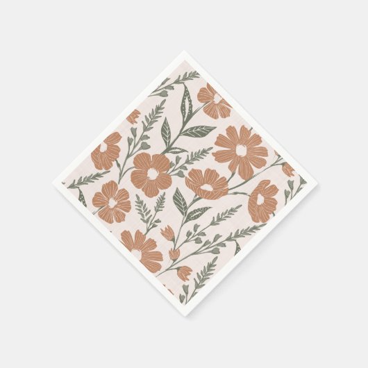 Boho Daisy Blume Floral Serviette (Ecke)