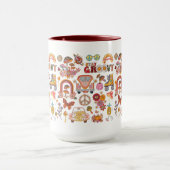 Boho Daisy Blume Retro Groovy Blumendesign Tasse (Zentrum)