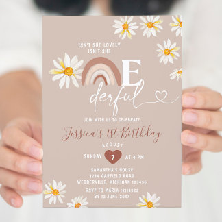 Boho Daisy Blume sind nicht einmal ein Geburtstag Einladung
