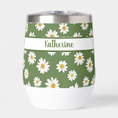 Boho-Daisy-Blumenmuster Grün (Vorderseite)