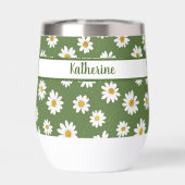 Boho-Daisy-Blumenmuster Grün (Rückseite)