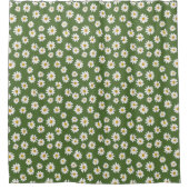Boho-Daisy-Blumenmuster Grün Duschvorhang (Vorderseite)