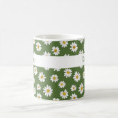 Boho-Daisy-Blumenmuster Grün Kaffeetasse (Mittel)