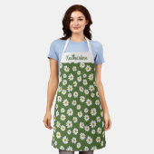 Boho-Daisy-Blumenmuster Grün Schürze (Getragen)