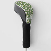 Boho-Daisy-Blumenmuster Grüner Name Golf Headcover (angewinkelt)