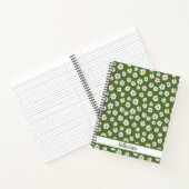 Boho-Daisy-Blumenmuster Grüner Name Notizblock (Innenseite)