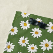 Boho-Daisy-Blumenmuster Grüner Name  Strandtuch (Beispiel)
