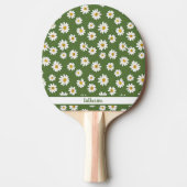 Boho-Daisy-Blumenmuster Grüner Name Tischtennis Schläger (Vorderseite)