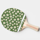 Boho-Daisy-Blumenmuster Grüner Name Tischtennis Schläger (Seitenansicht)