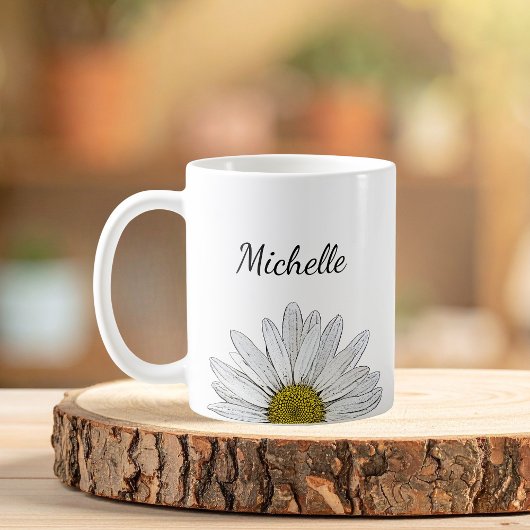 Boho Daisy Botanical Floral Niedlich Girly Kaffeetasse