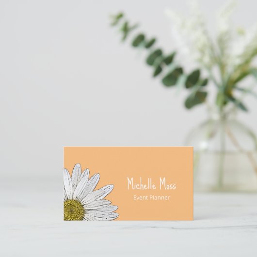 Boho Daisy Botanical Whimsical Visitenkarte (Stehend Vorderseite)