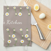 Boho Daisy Chain Blumenmuster Personalisierter Nam Geschirrtuch (Viertel Falte)