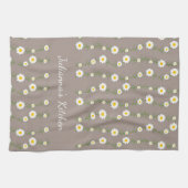 Boho Daisy Chain Blumenmuster Personalisierter Nam Geschirrtuch (Horizontal)