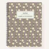 Boho Daisy Chain Floral Pattern Personalisiert Notizblock (Vorderseite)