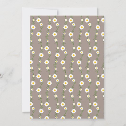 Boho Daisy Chain Floral Pattern Taupe Baby Dusche Einladung (Rückseite)