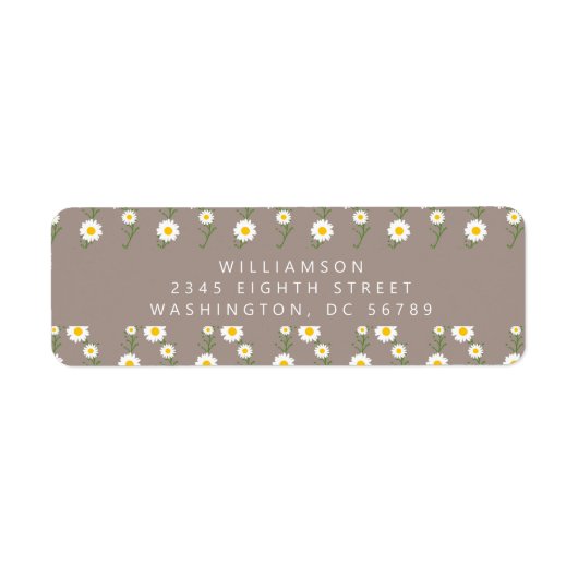 Boho Daisy Chain Floral Taupe Rücksendeadresse (Vorne)