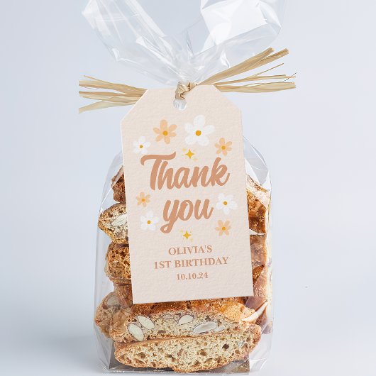 Boho Daisy Danke Party Geschenkanhänger