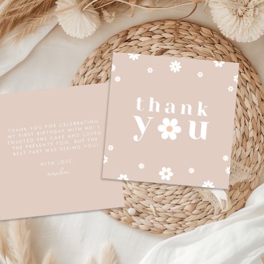 Boho Daisy Danky-Karte Dankeskarte