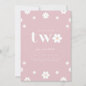 Boho Daisy Einladung zum zweiten Geburtstag (Vorderseite)