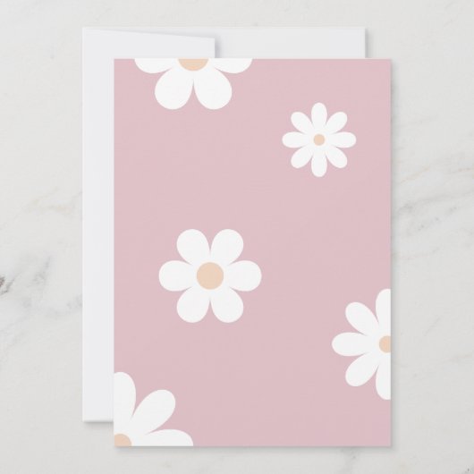 Boho Daisy Einladung zum zweiten Geburtstag (Rückseite)