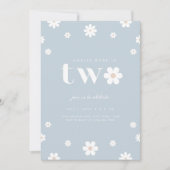 Boho Daisy Einladung zum zweiten Geburtstag (Vorderseite)