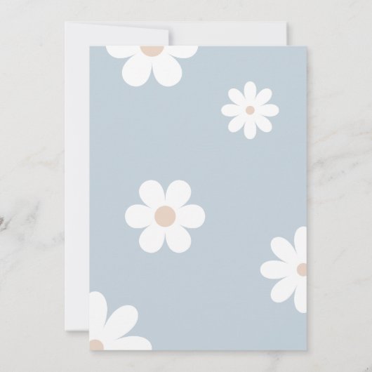 Boho Daisy Einladung zum zweiten Geburtstag (Rückseite)