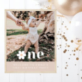 Boho Daisy Erstes Geburtstag Foto Begrüßungszeiche Poster