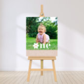 Boho Daisy Erstes Geburtstag Foto Begrüßungszeiche Poster