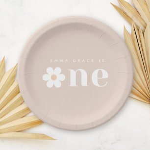 Boho Daisy Erstgeburtstag Papierplatte Pappteller