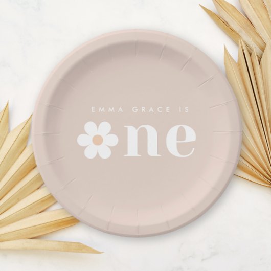 Boho Daisy Erstgeburtstag Papierplatte Pappteller