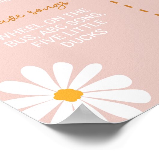 Boho Daisy First Birthday Milestone Sign Poster (Ecke)