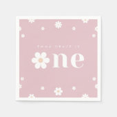 Boho Daisy First Birthday Napkin Serviette (Vorderseite)