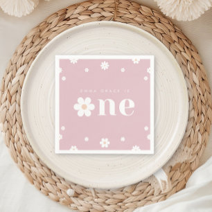 Boho Daisy First Birthday Napkin Serviette