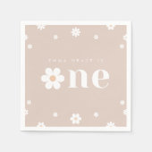 Boho Daisy First Birthday Napkin Serviette (Vorderseite)