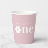 Boho Daisy First Birthday Party Paper Cup Pappbecher (Rückseite)